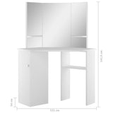 Corner Dressing Table Cosmetic Table Make-up Table White 288451