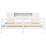 ZNTS Bookcase Bed without Mattress White 180x200 cm Super King Solid Wood Pine 3321859