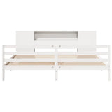 ZNTS Bookcase Bed without Mattress White 180x200 cm Super King Solid Wood Pine 3321859