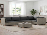 6 pcs Rattan Lounge Set with Cushions GENDT Natural Rattan 3429855
