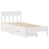 Bed Frame without Mattress White 100x200 cm Solid Wood Pine 3301873