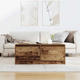 Coffee Table with Drawers Old Wood 100x100x40 cm 3328406