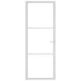 Interior Door 76x201.5 cm White ESG Glass and Aluminium 350568