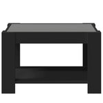 ZNTS Coffee Table with LED Black 73x53x45 cm Engineered Wood 847547