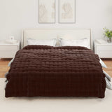 Anti-Slip Faux Rabbit Fur Blanket Olite Camel 240 x 270 cm 42021796
