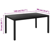 Dining Set Black Powder-coated aluminium, Textilene, WPC Standard 3070650