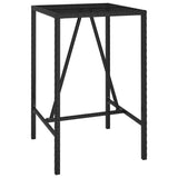 Garden Bar Set Black PE rattan Medium Footrest Bar Table Set 3187652