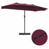 Garden Parasol Bordeaux Red 385 x 209 x 244 cm Polyester 42003287