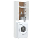 Washing Machine Cabinet High Gloss White 64x25.5x190 cm 808419