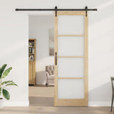 Sliding Door Natural and Black 83 x 232 cm 3332393