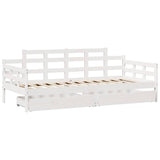 Daybed with Drawers without Mattress White 90x200 cm Solid Wood 3302121