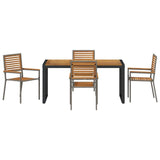 Garden Dining Set 5 pcs Grey and Brown Poly Rattan 3365476