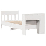 Bookcase Bed without Mattress White 75x190 cm Small Single Solid Wood Pine 3323207