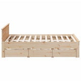 Bed Frame without Mattress with Headboard 200x200 cm Solid Wood Pine 3308753