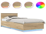 Bed Frame with Headboard Sonoma Oak 90 x 200 cm Engineered Wood 3408119