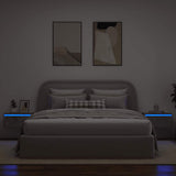 Wall-mounted Bedside Cabinets with LED Lights 2 pcs Concrete Grey 860218
