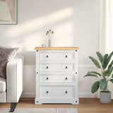 Storage Chests Corona White 92 x 48 x 114 cm Solid Pine Wood 42021197
