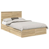 Storage Bed with Drawer Sonoma Oak 135 x 190 cm Engineered Wood 3408468