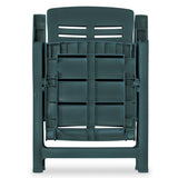 ZNTS Reclining Garden Chairs 2 pcs Plastic Green 43896