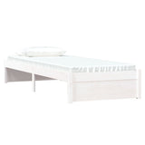 Bed Frame without Mattress White Solid Wood 75x190 cm Small Single 814910