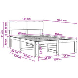 Double Bed Frame with Headboard ROSTOCK Dark Brown 120 x 190 cm 903401