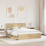 Bed Frame with Drawer Sonoma Oak 160 x 200 cm Engineer Wood 3410688