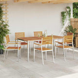 Garden Dining Set 7 pcs Solid Acacia Wood and Stainless Steel 3334778