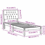 Bed Frame with Upholstered Headboard Brown 75 x 190 cm 878862