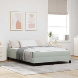 Box Spring Bed with Mattress Light Grey 160 x 220 cm Fabric 3398797