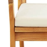 Garden Chair with Cushion 2 pcs Oil Natural Solid Acacia Wood 4106465