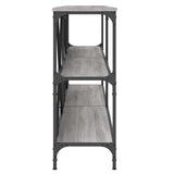 Console Table Grey Sonoma 200x30x75 cm Engineered Wood and Iron 832861