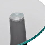 Coffee Table High-Gloss Black Fiberglass and Tempered Glass Small 240321