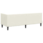 Corner Bed Frame with Headboard Cream 80 x 200 cm Velvet 42016335
