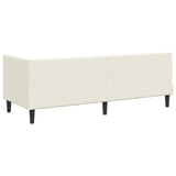 Corner Bed Frame with Headboard Cream 80 x 200 cm Velvet 42016335