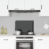 Kitchen Backsplash Black 70 x 50 cm Tempered Glass 249482