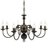 Antique Black Metal Chandelier 8 x E14 Bulbs 241384