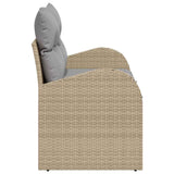 Garden Sofa with Cushion Beige 124 x 62 x 69cm Poly Rattan 42006745