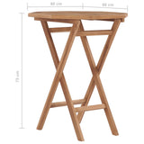 Folding Garden Table 60x60x75 cm Solid Teak Wood 48995
