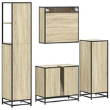 4 Piece Bathroom Furniture Set Sonoma Oak Engineered Wood 3301296