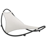 Rocking Sun Lounger with Wheels Steel & Textilene Fabric Cream 317605