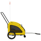 Pet Bike Trailer Yellow Oxford Fabric and Iron 93980