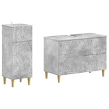 2 Piece Bathroom Cabinet Set DELFT Concrete Grey 3417705