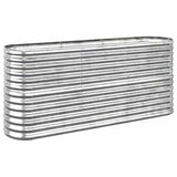 Garden Raised Bed Galvanised Steel 152x40x68 cm Silver 318897