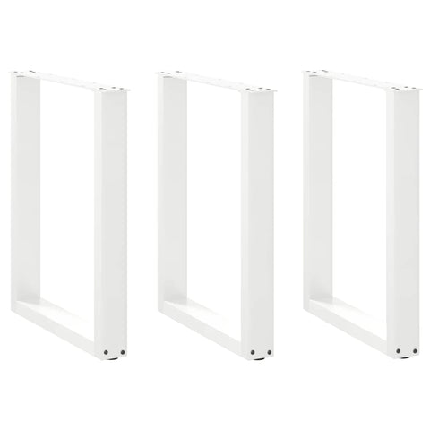 ZNTS Coffee Table Legs U-Shaped 3 pcs White 70x cm Steel 4013201