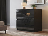Chest of Four High Gloss Front Drawers - Black T3398P548076
