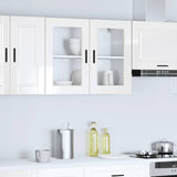 Kitchen Wall Cabinet with Glass Door Porto High Gloss White 854089