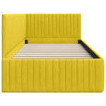 Corner Bed Frame with Headboard Yellow 90 x 190 cm Velvet 42016262