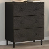 Side Cabinet Black 60x33x75 cm Solid Wood Mango 356822