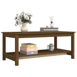 Coffee Table Honey Brown 110x55x45 cm Solid Wood Pine 822275