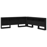 Storage Headboard with Shelf Black Oak 200 cm Engineered Wood 3335470